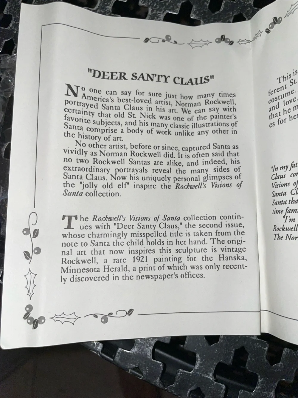 1995 Norman Rockwell Visions Of Santa Collection “Deer Santy Claus